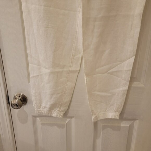 Athleta White Linen Retreat Jogger Pants - Picture 7 of 11